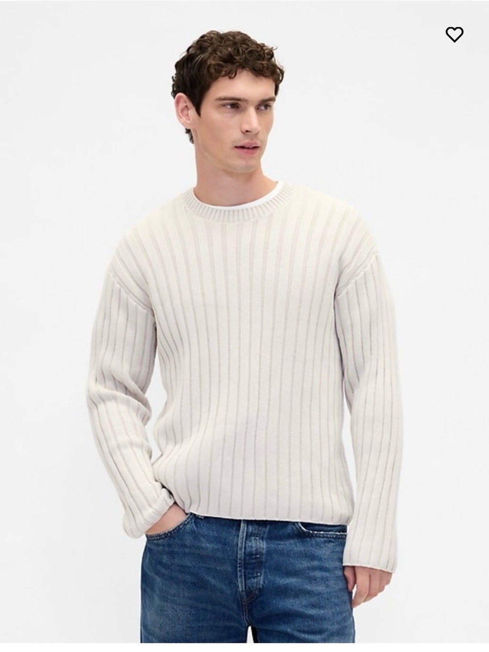 Gap 100% Cotton NWT Wide Rib Slim Crewneck XS